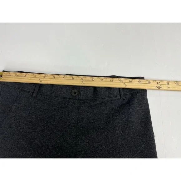 Betabrand Dress Pants Women's Sz Medium Long Gray Flare Leg Pull On Pants - Picture 3 of 8